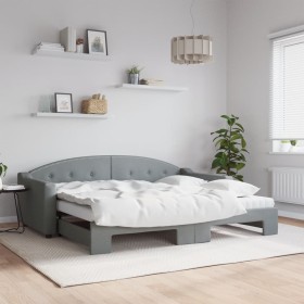 Trundle sofa bed with light gray fabric mattress 90x200 cm by vidaXL, Beds and slatted bases - Ref: Foro24-3197548, Price: 44...