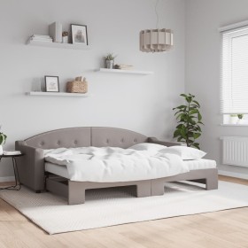 Trundle sofa bed with taupe gray fabric mattress 80x200 cm by vidaXL, Beds and slatted bases - Ref: Foro24-3197546, Price: 41...