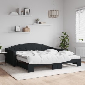 Trundle sofa bed with black fabric mattress 100x200 cm by vidaXL, Beds and slatted bases - Ref: Foro24-3197555, Price: 446,90...