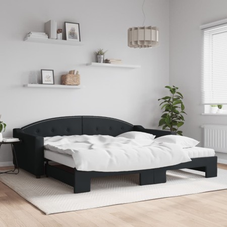 Trundle sofa bed with black fabric mattress 100x200 cm by vidaXL, Beds and slatted bases - Ref: Foro24-3197555, Price: 449,60...