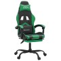 Silla gaming con reposapiés cuero sintético negro verde de vidaXL, Sillones para videojuegos - Ref: Foro24-3143905, Precio: 1...