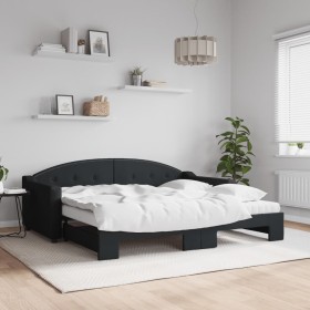 Trundle sofa bed with black fabric mattress 90x190 cm by vidaXL, Beds and slatted bases - Ref: Foro24-3197560, Price: 515,99 ...