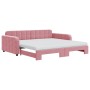 Trundle sofa bed with pink velvet mattress 100x200 cm by vidaXL, Beds and slatted bases - Ref: Foro24-3196963, Price: 574,99 ...