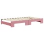 Trundle sofa bed with pink velvet mattress 100x200 cm by vidaXL, Beds and slatted bases - Ref: Foro24-3196963, Price: 574,99 ...