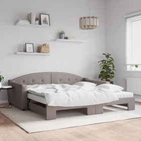 Trundle sofa bed with taupe gray fabric mattress 100x200 cm by vidaXL, Beds and slatted bases - Ref: Foro24-3197556, Price: 5...