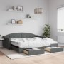 Sofá cama nido con cajones tela gris oscuro 100x200 cm de vidaXL, Camas y somieres - Ref: Foro24-3197572, Precio: 332,99 €, D...