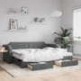 Trundle sofa bed with drawers dark gray fabric 80x200 cm by vidaXL, Beds and slatted bases - Ref: Foro24-3197666, Price: 334,...