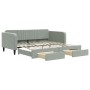 Trundle sofa bed with drawers light gray velvet 100x200 cm by vidaXL, Beds and slatted bases - Ref: Foro24-3197118, Price: 35...