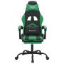 Silla gaming con reposapiés cuero sintético negro verde de vidaXL, Sillones para videojuegos - Ref: Foro24-3143905, Precio: 1...