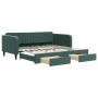 Trundle sofa bed with drawers dark green velvet 100x200 cm by vidaXL, Beds and slatted bases - Ref: Foro24-3197120, Price: 36...