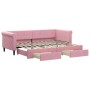 Sofá cama nido con cajones terciopelo rosa 80x200 cm de vidaXL, Camas y somieres - Ref: Foro24-3197815, Precio: 330,51 €, Des...