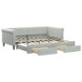 Trundle sofa bed with drawers light gray velvet 90x190 cm by vidaXL, Beds and slatted bases - Ref: Foro24-3197832, Price: 306...