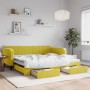 Sofá cama nido con cajones terciopelo amarillo 100x200 cm de vidaXL, Camas y somieres - Ref: Foro24-3197123, Precio: 377,46 €...