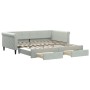 Trundle sofa bed with drawers light gray velvet 100x200 cm by vidaXL, Beds and slatted bases - Ref: Foro24-3197826, Price: 35...