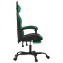 Silla gaming con reposapiés cuero sintético negro verde de vidaXL, Sillones para videojuegos - Ref: Foro24-3143905, Precio: 1...