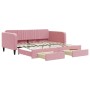 Trundle sofa bed with pink velvet drawers 100x200 cm by vidaXL, Beds and slatted bases - Ref: Foro24-3197121, Price: 375,56 €...