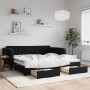 Sofá cama nido con cajones terciopelo negro 100x200 cm de vidaXL, Camas y somieres - Ref: Foro24-3197122, Precio: 329,02 €, D...