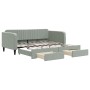 Trundle sofa bed with drawers light gray velvet 90x190 cm by vidaXL, Beds and slatted bases - Ref: Foro24-3197124, Price: 317...