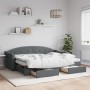 Sofá cama nido con cajones tela gris oscuro 80x200 cm de vidaXL, Camas y somieres - Ref: Foro24-3197562, Precio: 339,99 €, De...