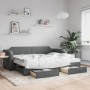 Trundle sofa bed with drawers dark gray fabric 100x200 cm by vidaXL, Beds and slatted bases - Ref: Foro24-3197676, Price: 350...