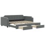 Sofá cama nido con cajones tela gris oscuro 100x200 cm de vidaXL, Camas y somieres - Ref: Foro24-3197676, Precio: 338,65 €, D...