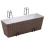 Brown rattan trapeze balcony planter 50 cm 2 units by vidaXL, Pots and planters - Ref: Foro24-41087, Price: 50,78 €, Discount: %