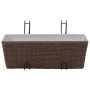 Brown rattan trapeze balcony planter 50 cm 2 units by vidaXL, Pots and planters - Ref: Foro24-41087, Price: 50,78 €, Discount: %