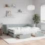 Trundle sofa bed with drawers light gray velvet 90x200 cm by vidaXL, Beds and slatted bases - Ref: Foro24-3197819, Price: 341...