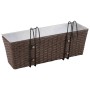 Brown rattan trapeze balcony planter 50 cm 2 units by vidaXL, Pots and planters - Ref: Foro24-41087, Price: 50,78 €, Discount: %