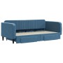 Trundle sofa bed with drawers blue velvet 100x200 cm by vidaXL, Beds and slatted bases - Ref: Foro24-3197117, Price: 336,36 €...