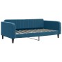 Trundle sofa bed with drawers blue velvet 100x200 cm by vidaXL, Beds and slatted bases - Ref: Foro24-3197117, Price: 336,36 €...