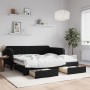 Sofá cama nido con cajones terciopelo negro 90x190 cm de vidaXL, Camas y somieres - Ref: Foro24-3197126, Precio: 355,99 €, De...