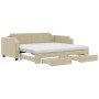 Sofá cama nido con cajones tela color crema 100x200 cm de vidaXL, Camas y somieres - Ref: Foro24-3197697, Precio: 517,77 €, D...