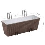 Brown rattan trapeze balcony planter 50 cm 2 units by vidaXL, Pots and planters - Ref: Foro24-41087, Price: 50,78 €, Discount: %