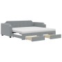 Trundle sofa bed with drawers light gray fabric 90x190 cm by vidaXL, Beds and slatted bases - Ref: Foro24-3197698, Price: 514...