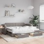 Trundle sofa bed with drawers taupe gray fabric 90x200 cm by vidaXL, Beds and slatted bases - Ref: Foro24-3197691, Price: 506...