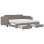 Trundle sofa bed with drawers taupe gray fabric 90x200 cm by vidaXL, Beds and slatted bases - Ref: Foro24-3197691, Price: 506...