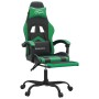 Silla gaming con reposapiés cuero sintético negro verde de vidaXL, Sillones para videojuegos - Ref: Foro24-3143905, Precio: 1...