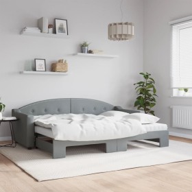 Trundle sofa bed with light gray fabric mattress 80x200 cm by vidaXL, Beds and slatted bases - Ref: Foro24-3197543, Price: 41...