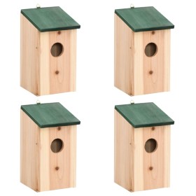 Birdhouse 4 units wood 12x12x22 cm by vidaXL, Birdhouses - Ref: Foro24-41012, Price: 14,99 €, Discount: %