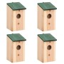 Casa para pájaros 4 unidades madera 12x12x22 cm de vidaXL, Pajareras - Ref: Foro24-41012, Precio: 20,93 €, Descuento: %