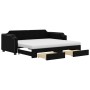 Trundle sofa bed with drawers black fabric 90x200 cm by vidaXL, Beds and slatted bases - Ref: Foro24-3197690, Price: 505,10 €...