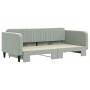 Light gray velvet trundle sofa bed 100x200 cm by vidaXL, Beds and slatted bases - Ref: Foro24-3197070, Price: 287,99 €, Disco...