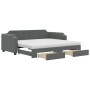 Sofá cama nido con cajones tela gris oscuro 80x200 cm de vidaXL, Camas y somieres - Ref: Foro24-3197684, Precio: 501,16 €, De...