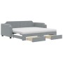 Sofá cama nido con cajones tela gris claro 90x200 cm de vidaXL, Camas y somieres - Ref: Foro24-3197688, Precio: 486,31 €, Des...