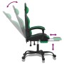 Silla gaming con reposapiés cuero sintético negro verde de vidaXL, Sillones para videojuegos - Ref: Foro24-3143905, Precio: 1...