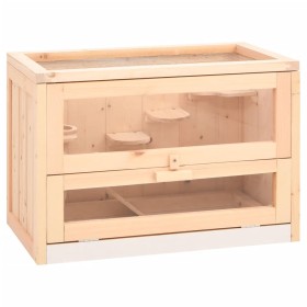 Jaula para hámster madera maciza abeto 60x35,5x42 cm de vidaXL, Jaulas y habitáculos para animales pequeños - Ref: Foro24-172...