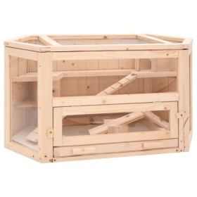 Hamsterkäfig aus massivem Tannenholz 80x40x43 cm von vidaXL, Käfige und Lebensräume für Kleintiere - Ref: Foro24-172379, Prei...