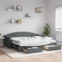 Sofá cama nido con cajones tela gris oscuro 90x200 cm de vidaXL, Camas y somieres - Ref: Foro24-3197567, Precio: 392,86 €, De...