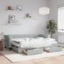 Trundle sofa bed with drawers light gray velvet 80x200 cm by vidaXL, Beds and slatted bases - Ref: Foro24-3197836, Price: 464...